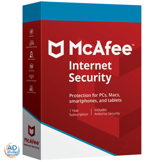 McAfee Internet Security 2025 Multi-Dispositivo 1 Anno Licenza (Windows / MacOS /Android / iOS)